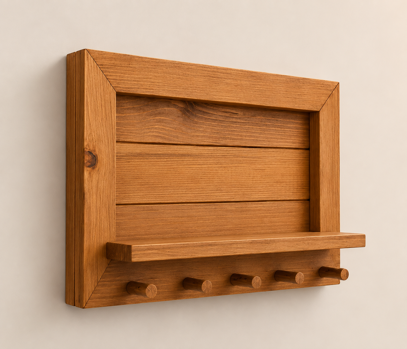 Cache tableau électrique et porte-clé en bois