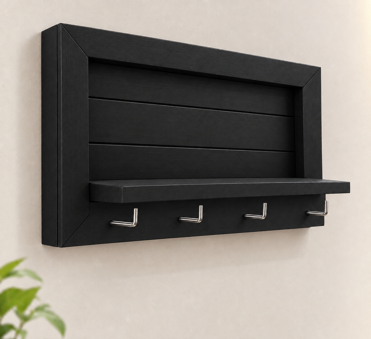 Cache tableau électrique et porte-clé en bois
