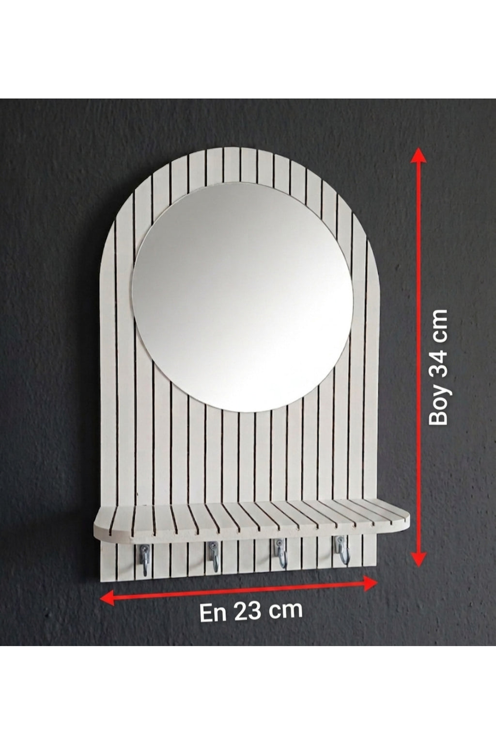 Miroir de couloir, miroir de maquillage, organiseur mural avec porte-clés et étagère